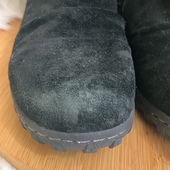 Khombu | Black Suede Zipper Lindsey All Weather Rubber Sole SlipOn Boots 9 - Picture 4 of 17